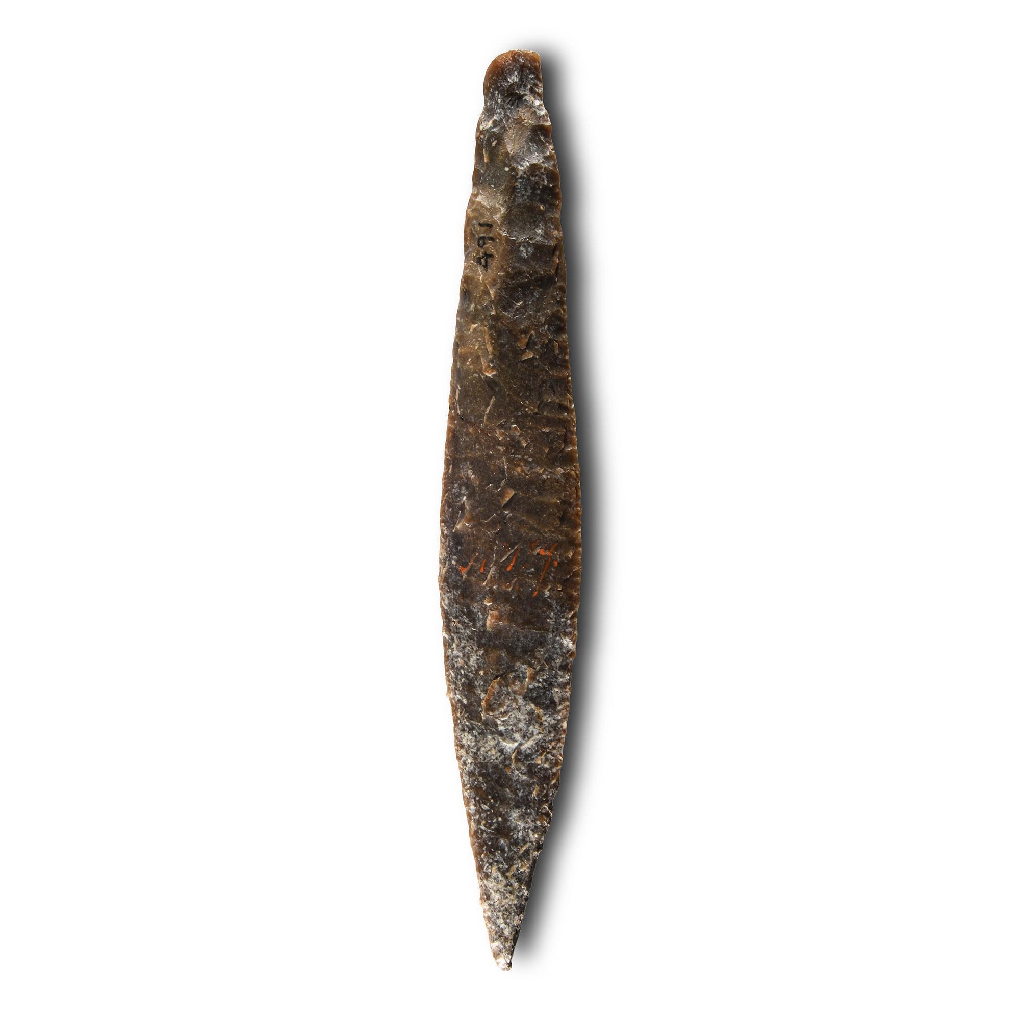 Large Stone Age Danish Type IIa Knapped Flint Dagger